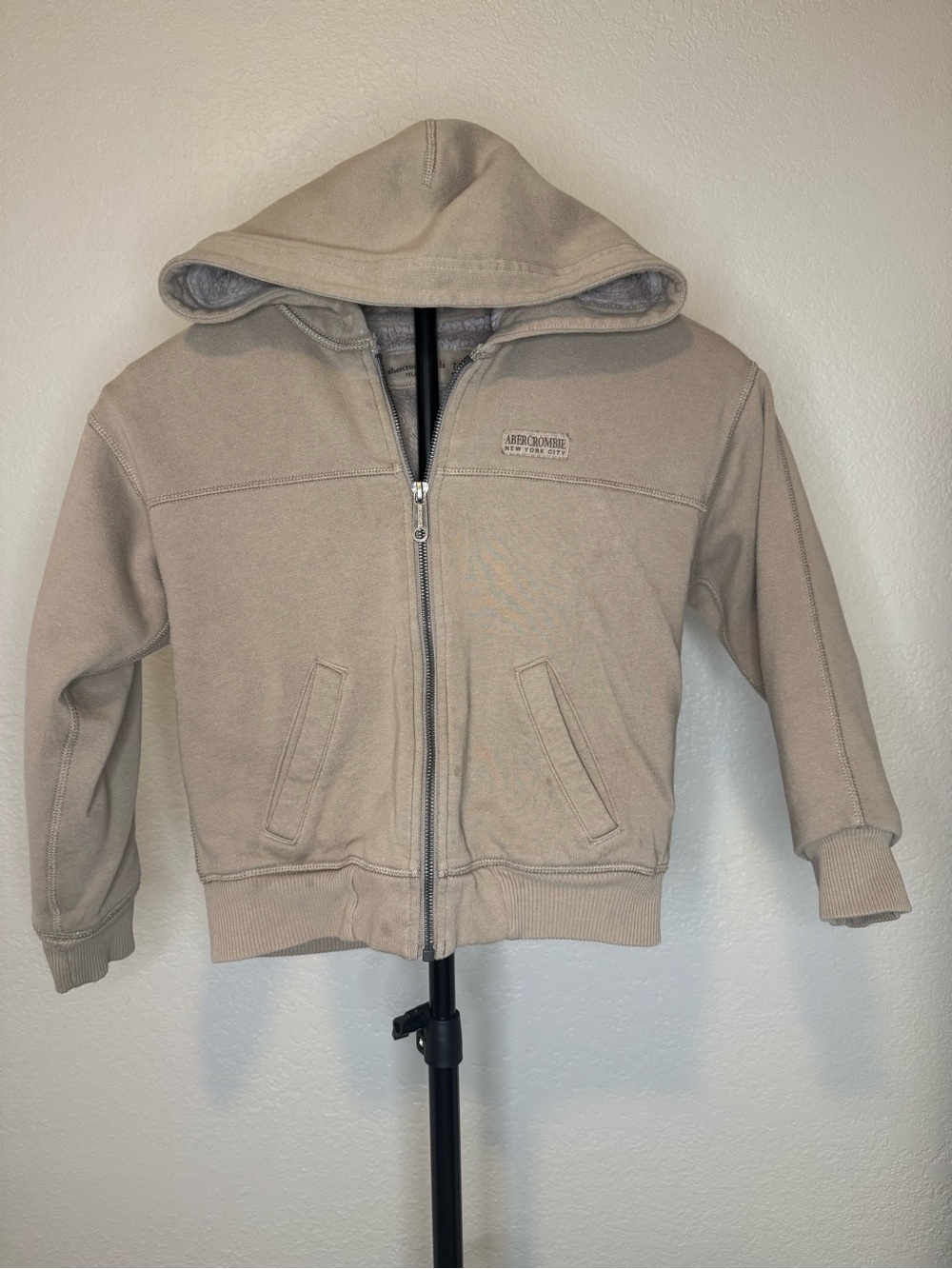 Abercrombie Kids Tan Hooded Zip-Up Sweatshirt